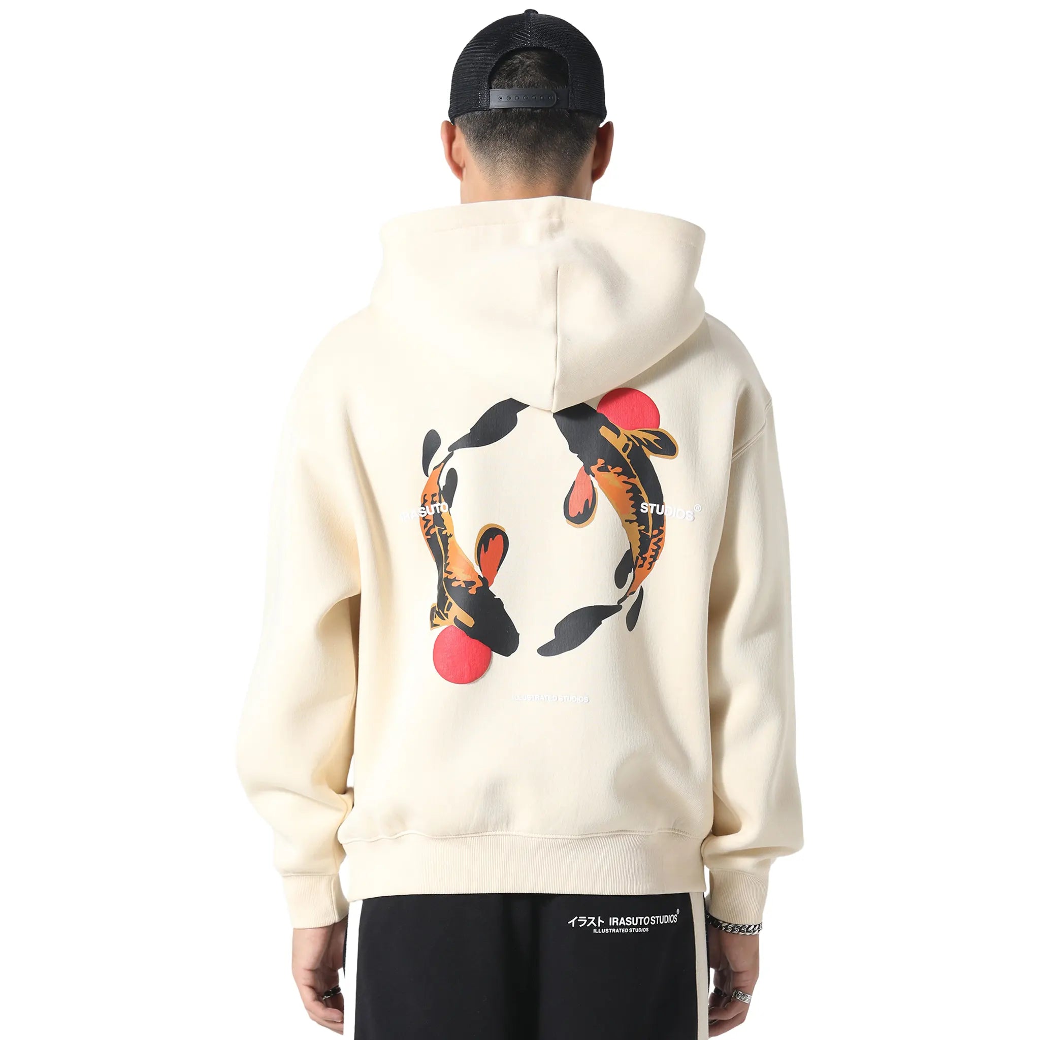 Back View of Irasuto Studios Koi Sand Hoodie 5060615209811